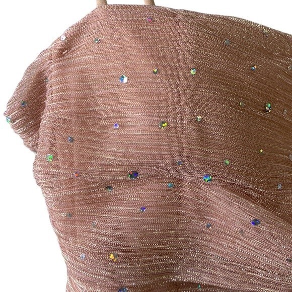 Lulus Flirty Vibes Mauve Pink Sparkly Ruched Bodycon Mini Dress Sleeveless - Picture 5 of 16